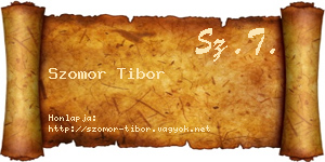 Szomor Tibor névjegykártya